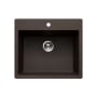 Houzer Quartztone 25" Drop In Single Basin Granite Composite Kitchen Sink Mocha
