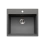 Houzer Quartztone 25" Drop In Single Basin Granite Composite Kitchen Sink Slate
