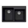 Houzer Quartztone 33" Drop In Double Basin Granite Composite Kitchen Sink Midnite