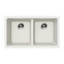 Houzer Quartztone 31-1/8" Undermount Double Basin Granite Composite Kitchen Sink Cloud