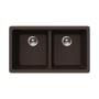 Houzer Quartztone 31-1/8" Undermount Double Basin Granite Composite Kitchen Sink Mocha