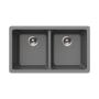 Houzer Quartztone 31-1/8" Undermount Double Basin Granite Composite Kitchen Sink Slate