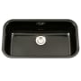Houzer Porcela 30-7/8" Undermount Single Basin Porcelain, Stainless Steel Kitchen Sink Black