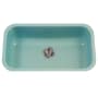 Houzer Porcela 30-7/8" Undermount Single Basin Porcelain, Stainless Steel Kitchen Sink Mint