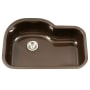 Houzer Porcela 31-1/4" Undermount Single Basin Porcelain, Stainless Steel Kitchen Sink Espresso