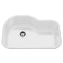 Houzer Porcela 31-1/4" Undermount Single Basin Porcelain, Stainless Steel Kitchen Sink White