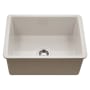 Houzer Platus 25-1/2" Undermount Single Basin Fireclay Kitchen Sink Biscuit
