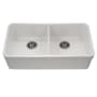 Houzer Platus 32-3/16" Undermount Double Basin Fireclay Kitchen Sink White