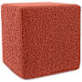 Howard Elliott Subtlety 17" Wide Plywood and Polyester Outdoor Square Ottoman with Foam Filling Coral