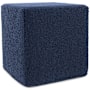 Howard Elliott Subtlety 17" Wide Plywood and Polyester Outdoor Square Ottoman with Foam Filling Indigo