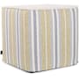 Howard Elliott Polarity 17" Wide Plywood and Polyester Outdoor Square Ottoman with Foam Filling Moss