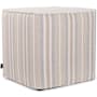 Howard Elliott Polarity 17" Wide Plywood and Polyester Outdoor Square Ottoman with Foam Filling Sand