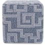Howard Elliott Mistify 17" Wide Plywood and Polyester Outdoor Square Ottoman with Foam Filling Denim