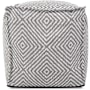 Howard Elliott Gladius 20" Wide Polyester Outdoor Pouf Square Ottoman Pewter