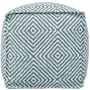Howard Elliott Gladius 20" Wide Polyester Outdoor Pouf Square Ottoman Teal