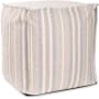 Howard Elliott Polarity 20" Wide Polyester Outdoor Pouf Square Ottoman Sand