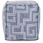 Howard Elliott Mistify 20" Wide Polyester Outdoor Pouf Square Ottoman Denim