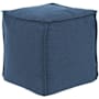 Howard Elliott Sensibility 20" Wide Polyester Outdoor Pouf Square Ottoman Turquoise