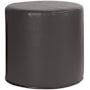 Howard Elliott Florie 18" Wide Plywood and Polyester Outdoor Round Ottoman with Foam Filling Black
