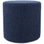 Howard Elliott Subtlety 18" Wide Plywood and Polyester Outdoor Round Ottoman with Foam Filling Indigo