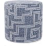 Howard Elliott Mistify 18" Wide Plywood and Polyester Outdoor Round Ottoman with Foam Filling Denim