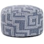 Howard Elliott Mistify 22" Wide Polyester Outdoor Short Pouf Ottoman Denim