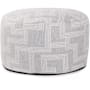 Howard Elliott Mistify 22" Wide Polyester Outdoor Short Pouf Ottoman Fog