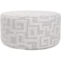 Howard Elliott Mistify 36" Wide Plywood and Polyester Outdoor Round Ottoman Fog