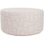 Howard Elliott Mistify 36" Wide Plywood and Polyester Outdoor Round Ottoman Natural