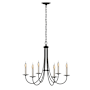 Hubbardton Forge Simple Lines 6 Light 26" Wide Taper Candle Style Chandelier Black