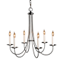 Hubbardton Forge Simple Lines 6 Light 26" Wide Taper Candle Style Chandelier Natural Iron