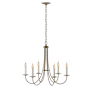 Hubbardton Forge Simple Lines 6 Light 26" Wide Taper Candle Style Chandelier Soft Gold