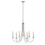 Hubbardton Forge Simple Lines 6 Light 26" Wide Taper Candle Style Chandelier Sterling