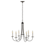 Hubbardton Forge Simple Lines 6 Light 26" Wide Taper Candle Style Chandelier Oil Rubbed Bronze