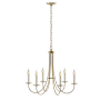 Hubbardton Forge Simple Lines 6 Light 26" Wide Taper Candle Style Chandelier Modern Brass