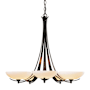 Hubbardton Forge Aegis 5 Light 32" Wide Chandelier Dark Smoke / Opal