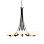Hubbardton Forge Aegis 5 Light 32" Wide Chandelier Black / Opal