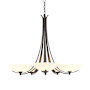 Hubbardton Forge Aegis 5 Light 32" Wide Chandelier Natural Iron / Opal