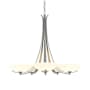 Hubbardton Forge Aegis 5 Light 32" Wide Chandelier Vintage Platinum / Opal