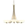 Hubbardton Forge Aegis 5 Light 32" Wide Chandelier Modern Brass