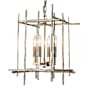 Hubbardton Forge Tura 4 Light 17" Wide Taper Candle Style Chandelier Modern Brass