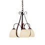 Hubbardton Forge Sweeping Taper 3 Light 19" Wide Chandelier Bronze / Opal