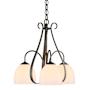Hubbardton Forge Sweeping Taper 3 Light 19" Wide Chandelier Dark Smoke / Opal