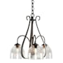 Hubbardton Forge Sweeping Taper 3 Light 19" Wide Chandelier Natural Iron / Water
