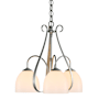 Hubbardton Forge Sweeping Taper 3 Light 19" Wide Chandelier Vintage Platinum / White