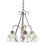 Hubbardton Forge Sweeping Taper 3 Light 19" Wide Chandelier Vintage Platinum / Clear