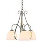 Hubbardton Forge Sweeping Taper 3 Light 19" Wide Chandelier Sterling / White