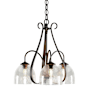 Hubbardton Forge Sweeping Taper 3 Light 19" Wide Chandelier Oil Rubbed Bronze / Clear