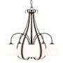 Hubbardton Forge Sweeping Taper 5 Light 24" Wide Chandelier Bronze / Opal