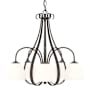 Hubbardton Forge Sweeping Taper 5 Light 24" Wide Chandelier Dark Smoke / Opal